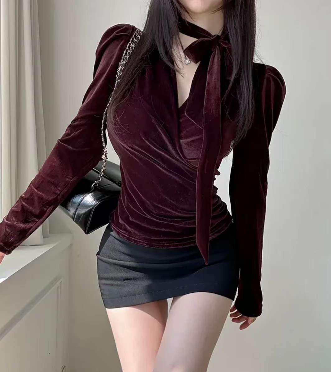 BLUE ANGEL-블루엔젤-T東大門㊣實拍女裝新品25秋冬針織衫含脖帶BLUE ANGEL-ot針織衫圖色2