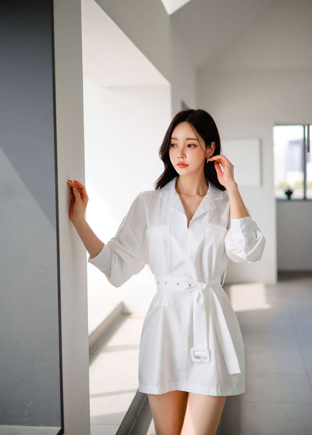 BLUE ANGEL-블루엔젤-T東大門㊣代購女士新品休閑連衣裙含腰帶BLUE ANGEL-ot連衣裙