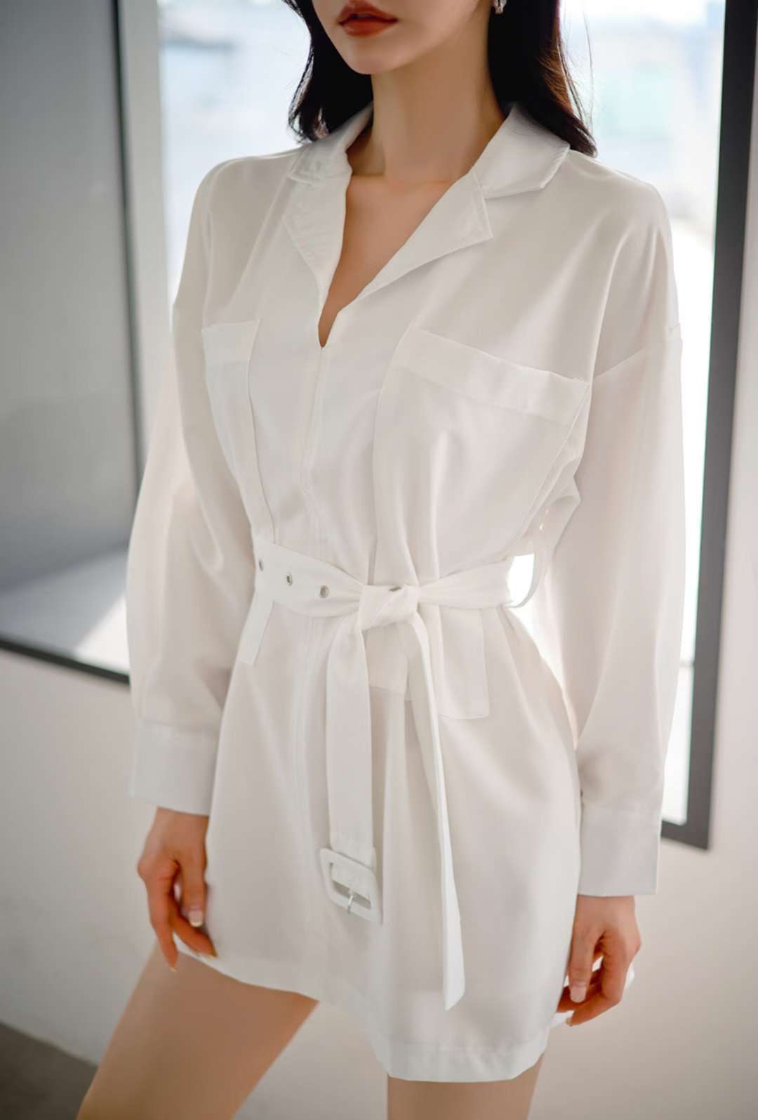 BLUE ANGEL-블루엔젤-T東大門㊣代購女士新品休閑連衣裙含腰帶BLUE ANGEL-ot連衣裙