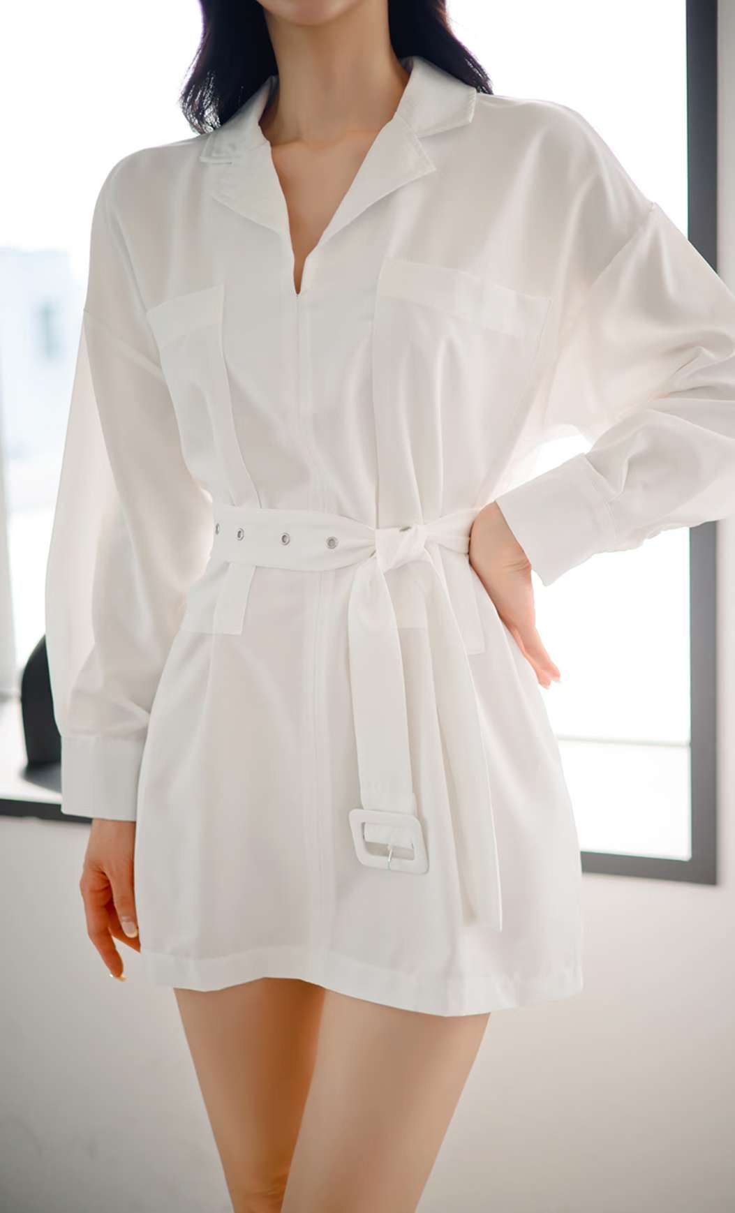 BLUE ANGEL-블루엔젤-T東大門㊣代購女士新品休閑連衣裙含腰帶BLUE ANGEL-ot連衣裙圖色1