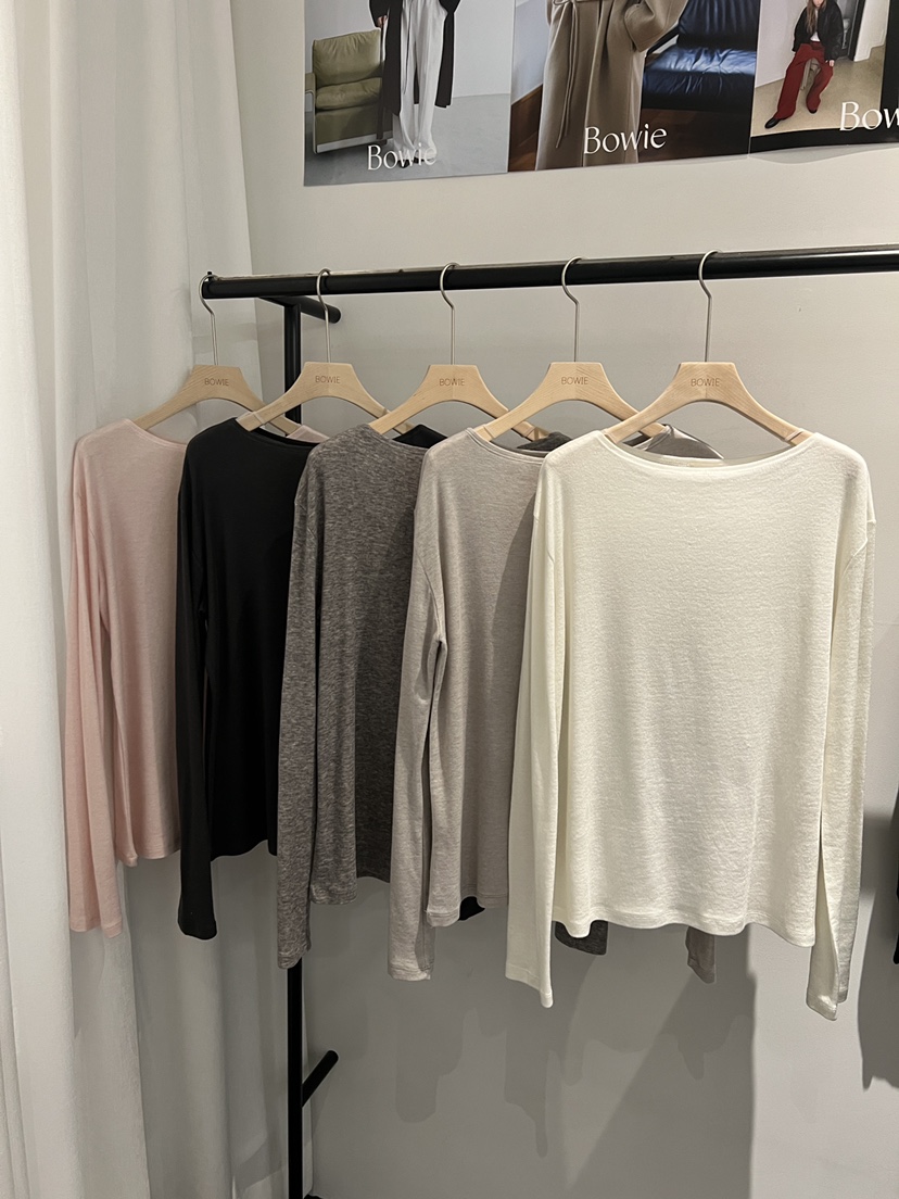 BOWIE東大門㊣直郵女士新款25秋冬熱賣職業時尚人氣長袖T恤BOWIE長袖T恤