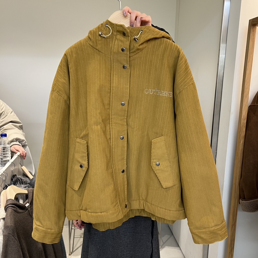 OUTRENE韓國代購㊣女裝新品人氣真品25秋冬職業休閑短款棉服OUTRENE短款棉服圖色1