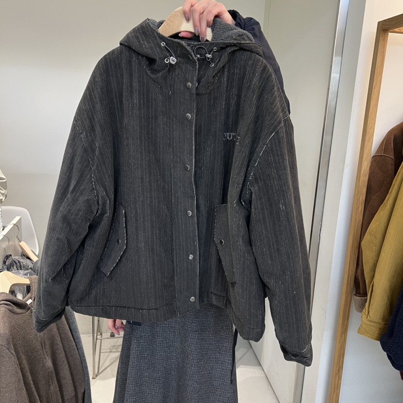 OUTRENE韓國代購㊣女裝新品人氣真品25秋冬職業休閑短款棉服OUTRENE短款棉服圖色2