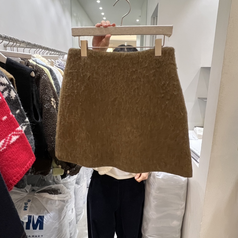 ASOME東大門㊣直郵女士新品25秋冬職業休閑真品熱賣短裙羊駝A.SOME短裙圖色1