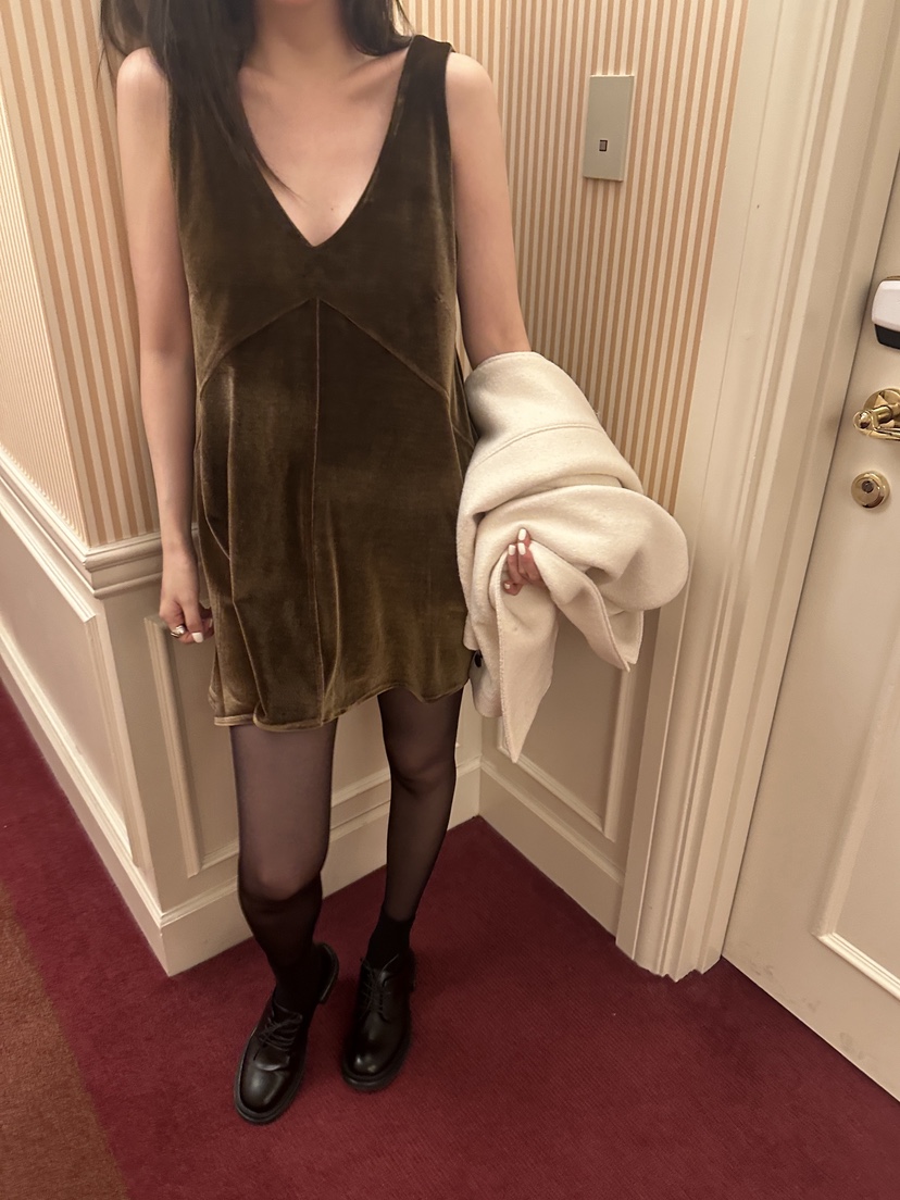 BOWIE東大門㊣代購女裝新品真品職業熱賣推薦休閑連衣裙絲絨BOWIE連衣裙