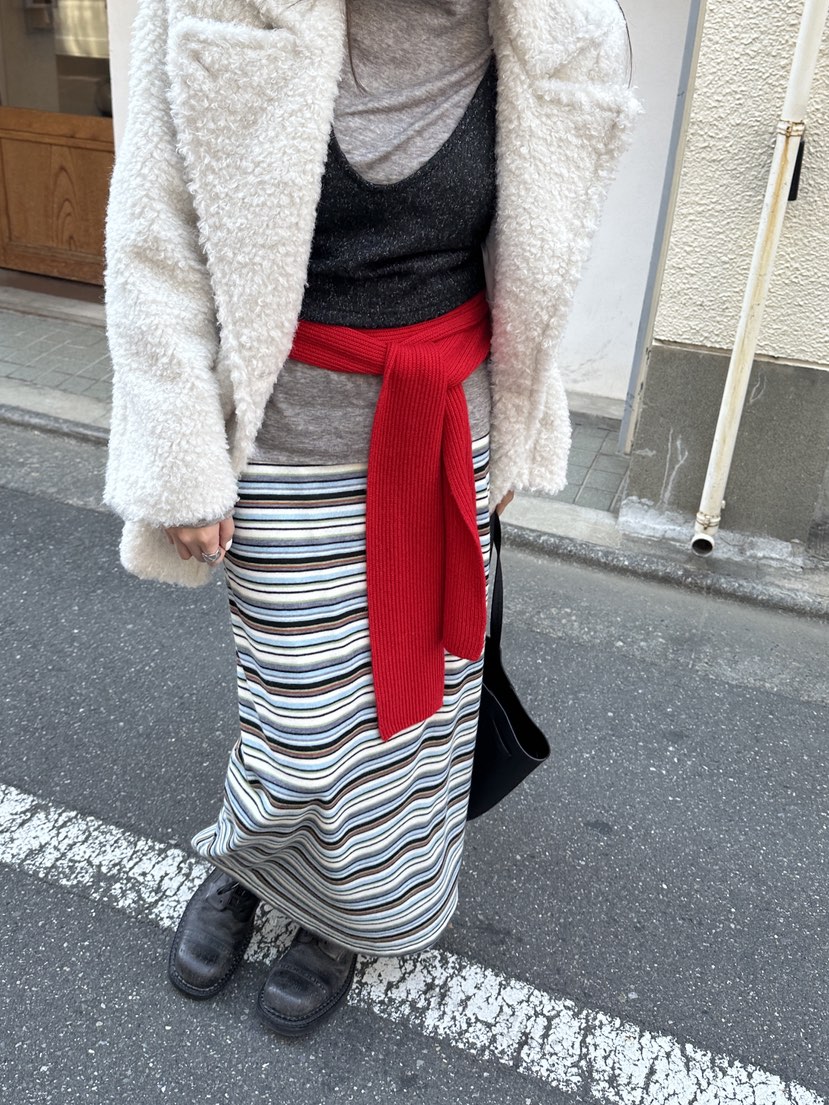 BOWIE東大門㊣實拍女裝新品25秋冬人氣真品時尚休閑長裙條紋BOWIE長裙