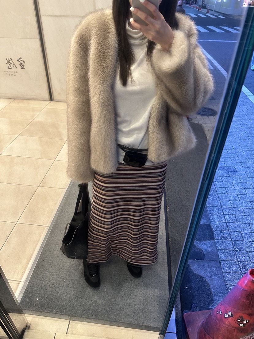 BOWIE東大門㊣實拍女裝新品25秋冬人氣真品時尚休閑長裙條紋BOWIE長裙