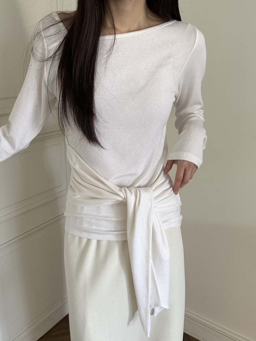 BOWIE韓國直郵㊣女裝新品推薦職業熱賣真品休閑長袖T恤毛絨BOWIE長袖T恤