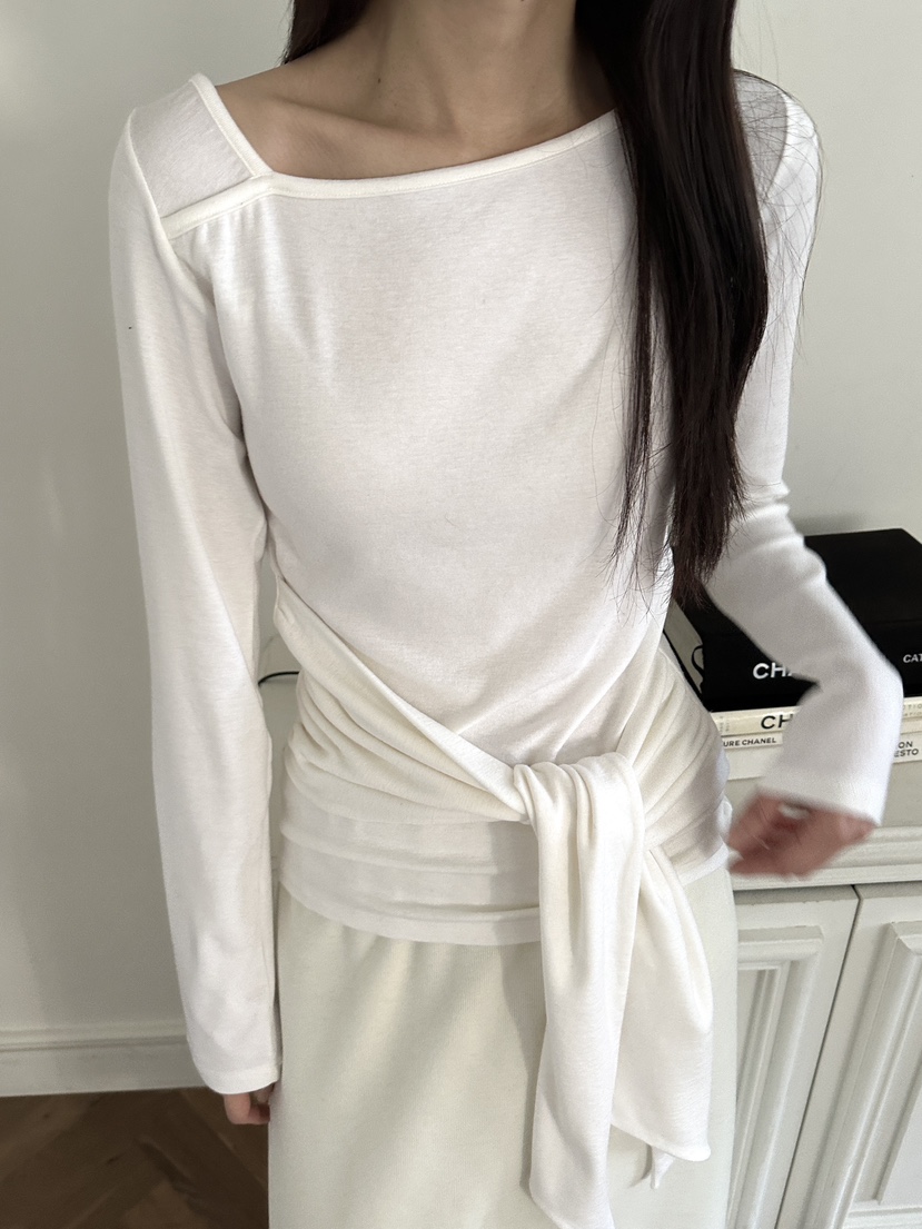 BOWIE韓國直郵㊣女裝新品推薦職業熱賣真品休閑長袖T恤毛絨BOWIE長袖T恤