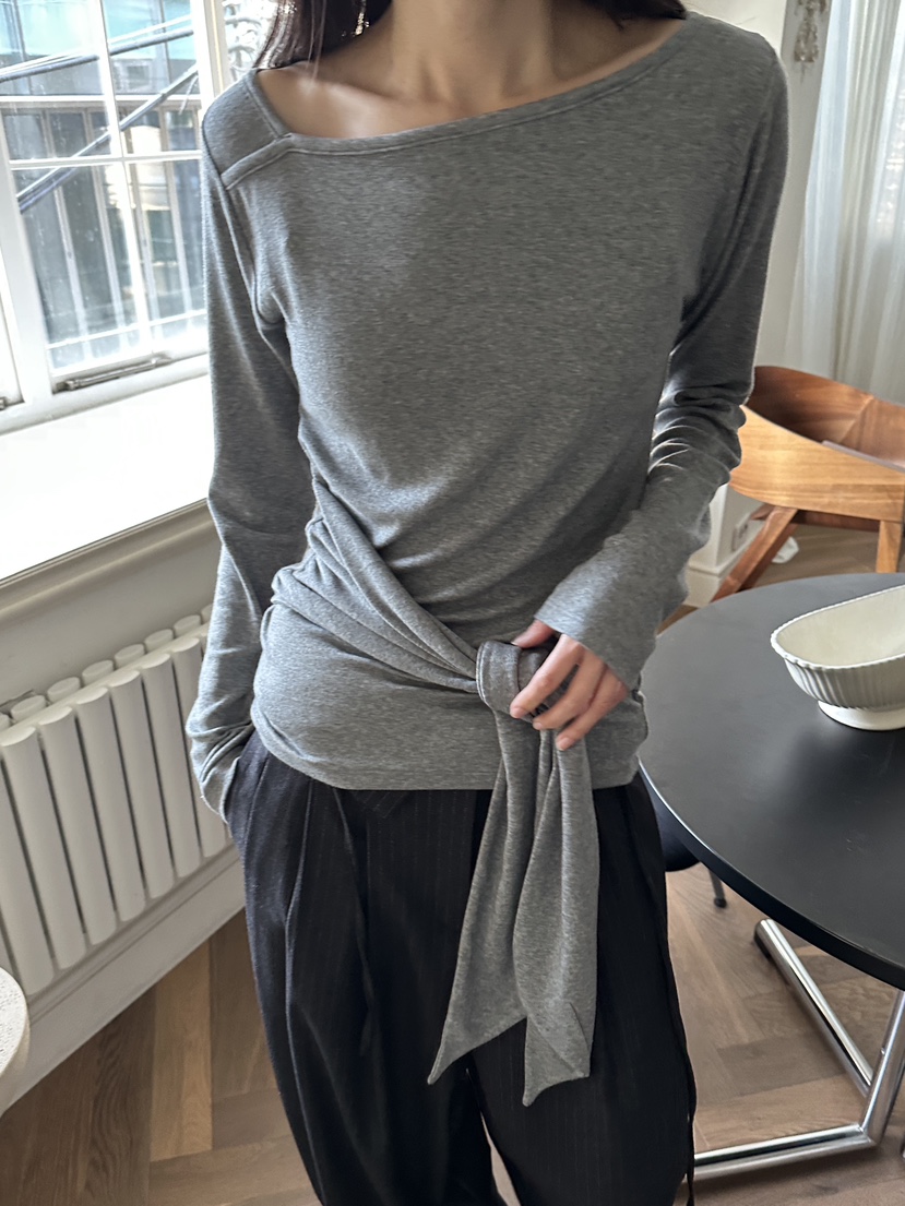 BOWIE韓國直郵㊣女裝新品推薦職業熱賣真品休閑長袖T恤毛絨BOWIE長袖T恤