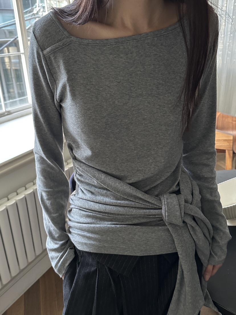 BOWIE韓國直郵㊣女裝新品推薦職業熱賣真品休閑長袖T恤毛絨BOWIE長袖T恤