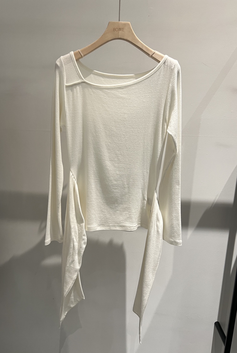 BOWIE韓國直郵㊣女裝新品推薦職業熱賣真品休閑長袖T恤毛絨BOWIE長袖T恤圖色3