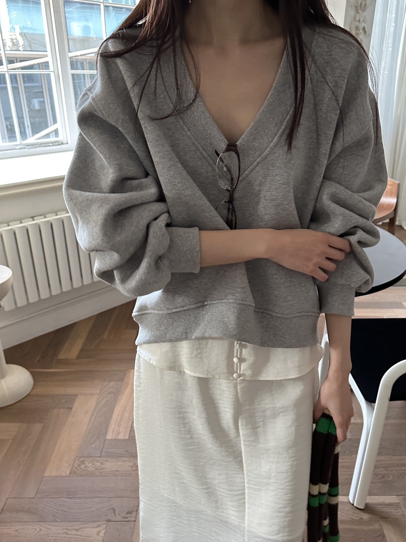 BOWIE東大門㊣代購女裝新款推薦休閑人氣真品25秋冬衛衣V領BOWIE衛衣