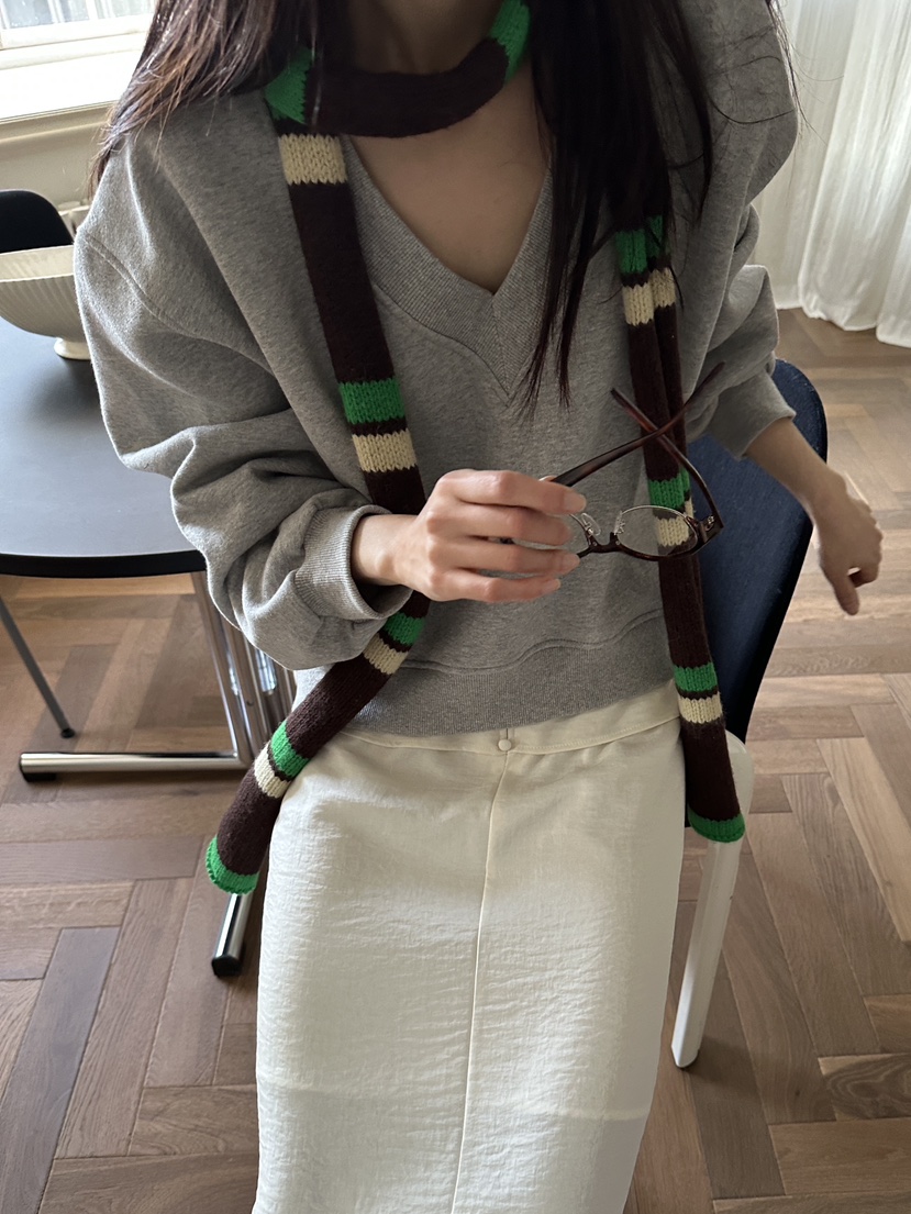 BOWIE東大門㊣代購女裝新款推薦休閑人氣真品25秋冬衛衣V領BOWIE衛衣