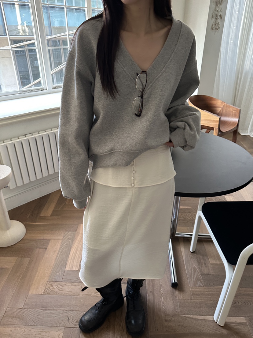 BOWIE東大門㊣代購女裝新款推薦休閑人氣真品25秋冬衛衣V領BOWIE衛衣