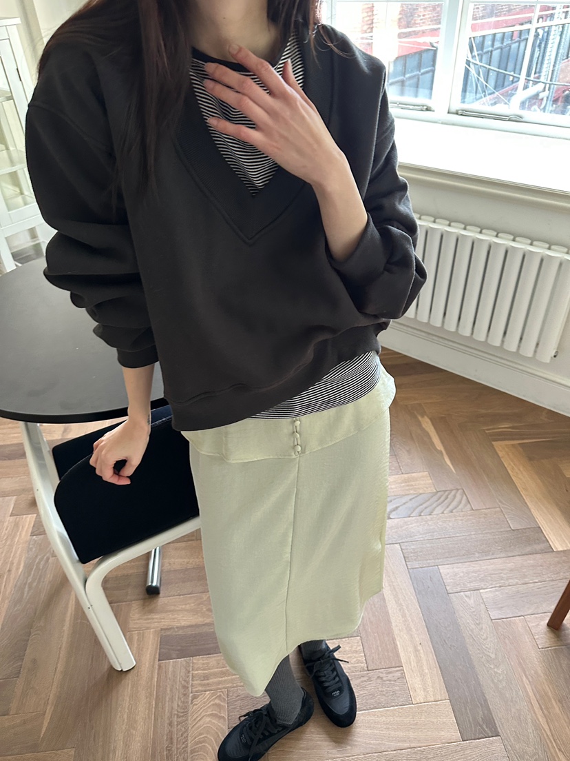 BOWIE東大門㊣代購女裝新款推薦休閑人氣真品25秋冬衛衣V領BOWIE衛衣