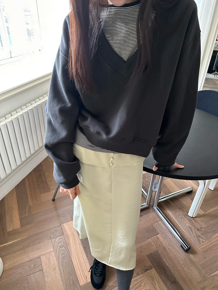 BOWIE東大門㊣代購女裝新款推薦休閑人氣真品25秋冬衛衣V領BOWIE衛衣