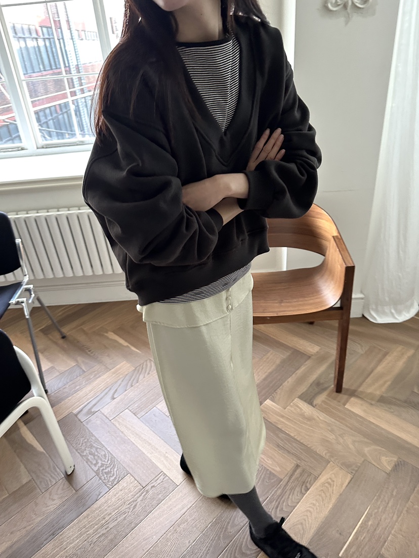 BOWIE東大門㊣代購女裝新款推薦休閑人氣真品25秋冬衛衣V領BOWIE衛衣