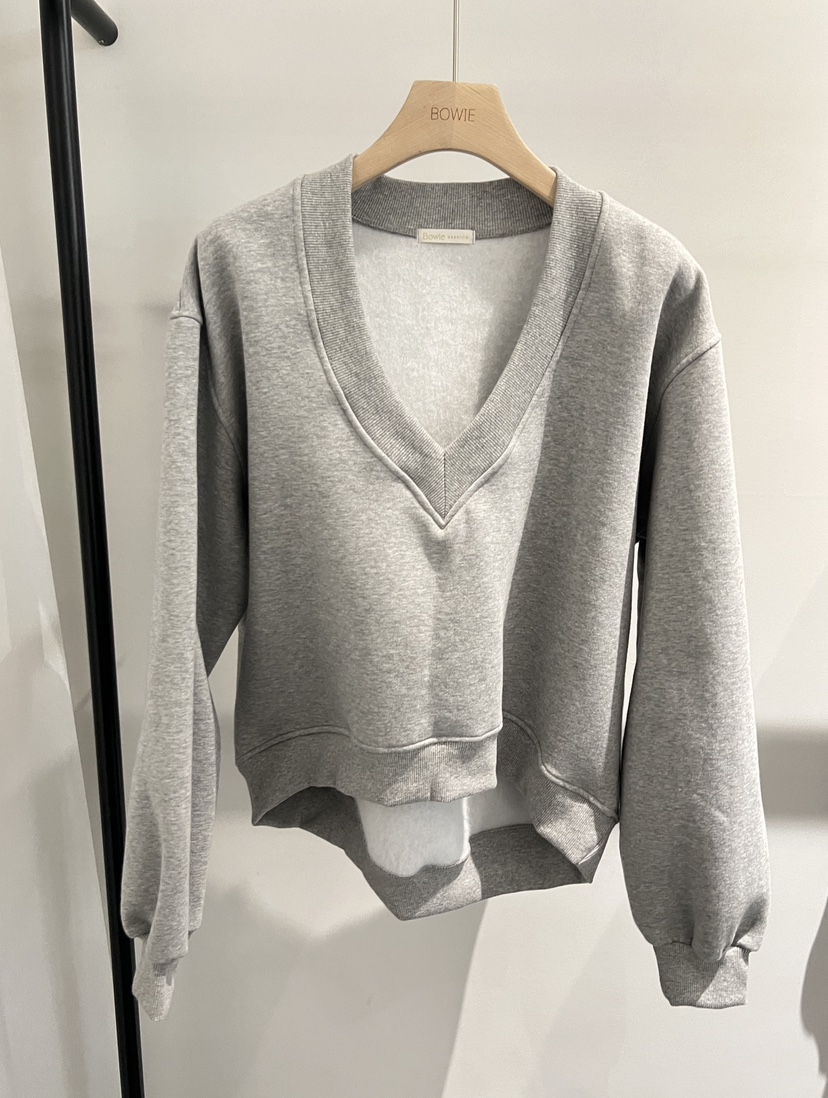 BOWIE東大門㊣代購女裝新款推薦休閑人氣真品25秋冬衛衣V領BOWIE衛衣圖色1