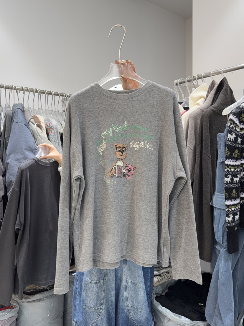 LOOKK東大門㊣實拍女裝新款時尚人氣熱賣真品推薦休閑長袖T恤LOOKK/MIMME長袖T恤圖色1