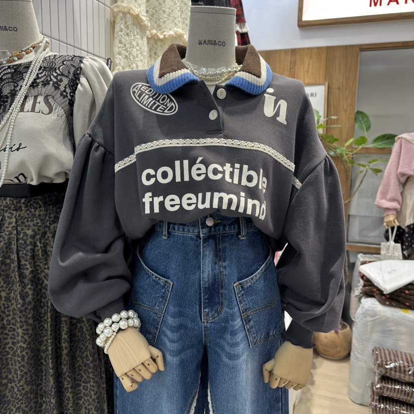 MARI CO韓國代購㊣女裝新款職業25秋冬熱賣時尚人氣真品衛衣MARI CO衛衣圖色2