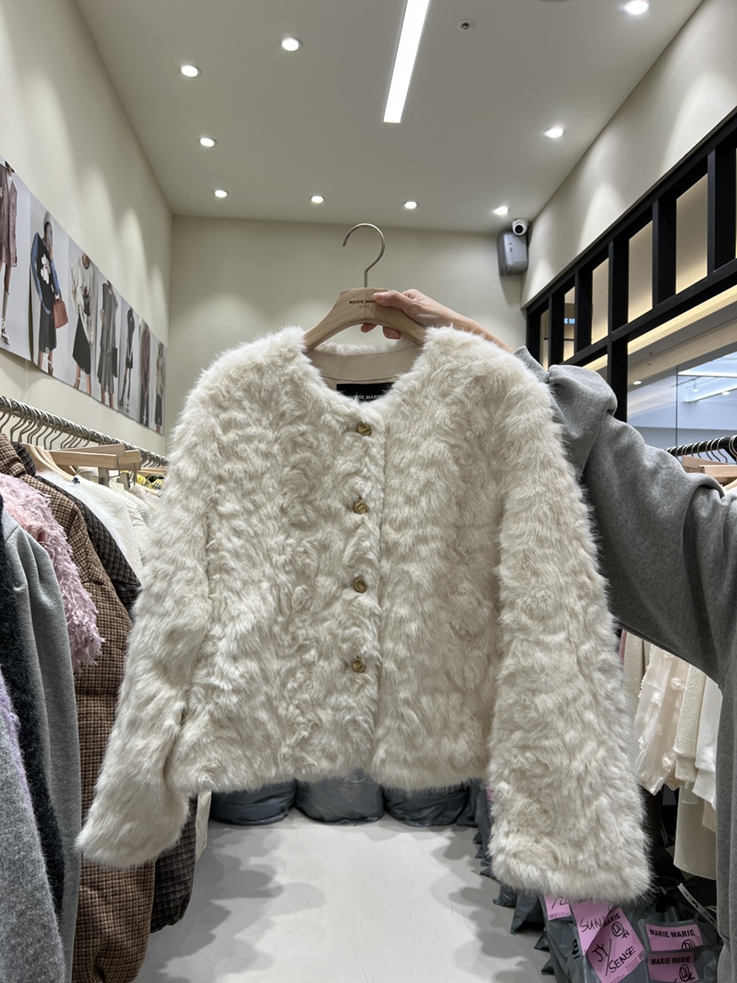 MARIE MARIE韓國代購㊣女士新款職業時尚人氣25秋冬短款大衣MARIE MARIE短款大衣圖色1