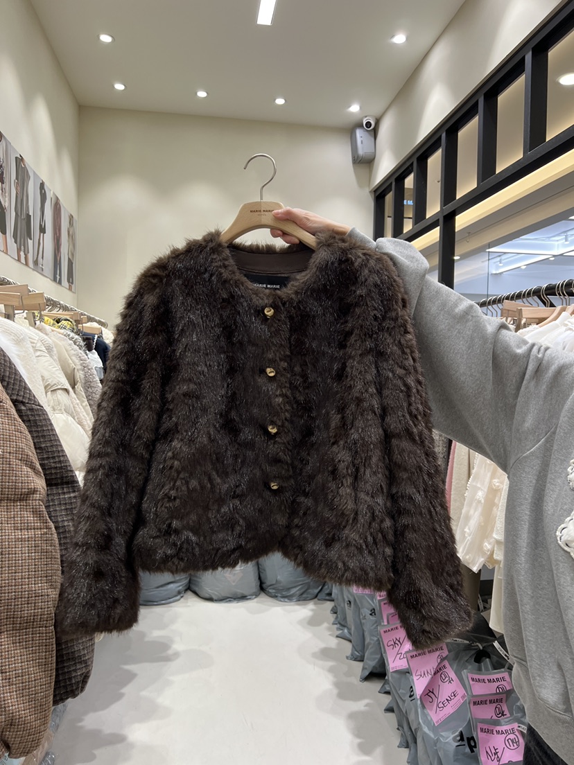 MARIE MARIE韓國代購㊣女士新款職業時尚人氣25秋冬短款大衣MARIE MARIE短款大衣圖色2