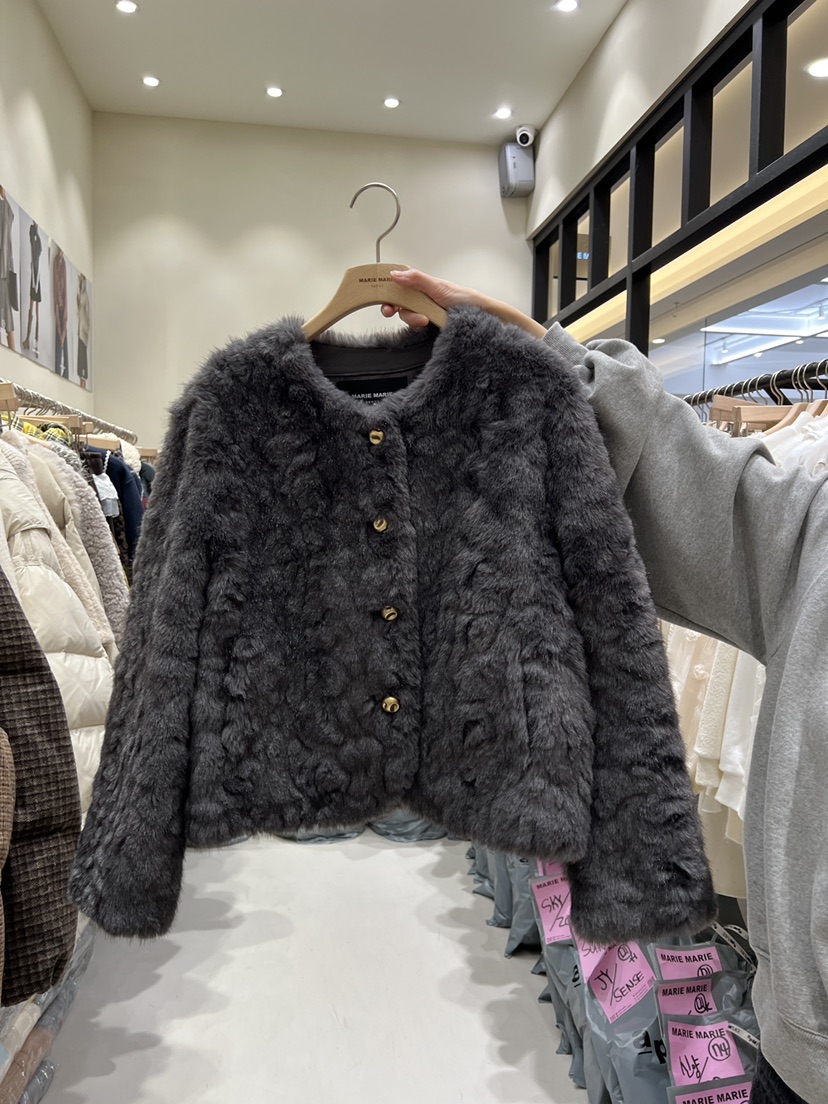 MARIE MARIE韓國代購㊣女士新款職業時尚人氣25秋冬短款大衣MARIE MARIE短款大衣圖色3