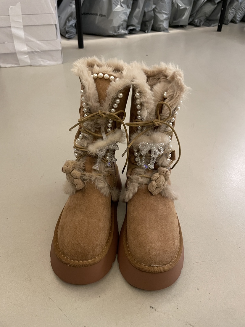 MULCUP東大門㊣直郵女裝新款真品熱賣25秋冬人氣休閑靴子系帶MULCUP靴子圖色1