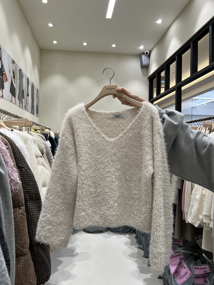 MARIE MARIE東大門㊣實拍女裝新品真品推薦職業熱賣針織衫V領MARIE MARIE針織衫圖色1