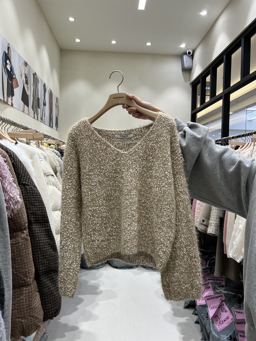 MARIE MARIE東大門㊣實拍女裝新品真品推薦職業熱賣針織衫V領MARIE MARIE針織衫圖色2