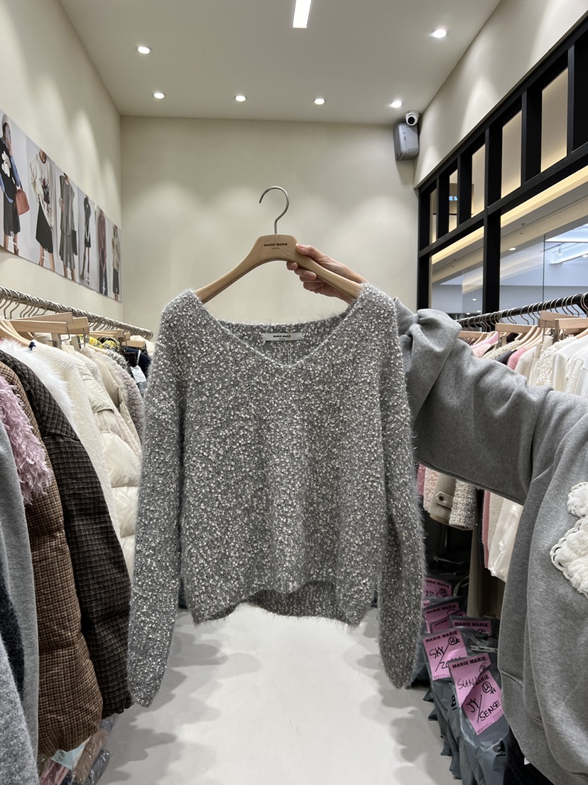 MARIE MARIE東大門㊣實拍女裝新品真品推薦職業熱賣針織衫V領MARIE MARIE針織衫圖色3
