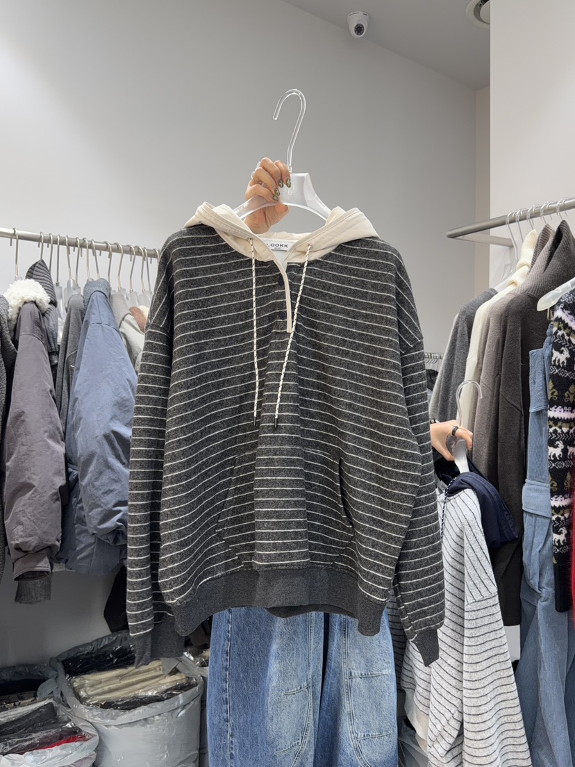 LOOKK東大門㊣直郵女裝新品真品25秋冬熱賣休閑推薦衛衣連帽衫LOOKK/MIMME衛衣圖色2