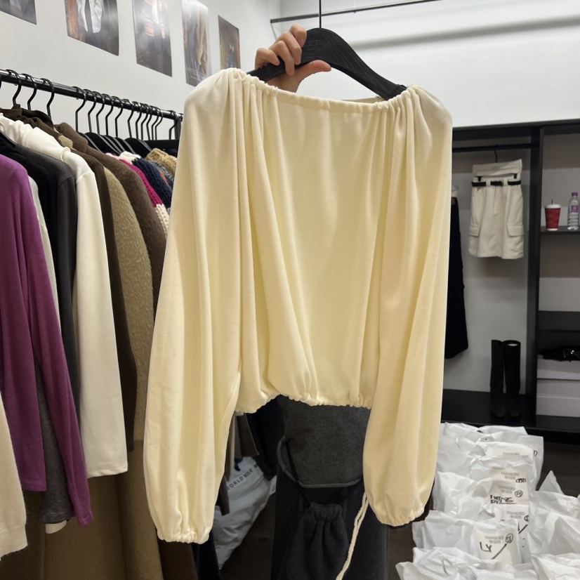 UNANSWERED-MYSTERY東大門㊣代購女士新款熱賣長袖T恤褶皺UNANSWERED-MYSTERY/FIFO長袖T恤圖色1