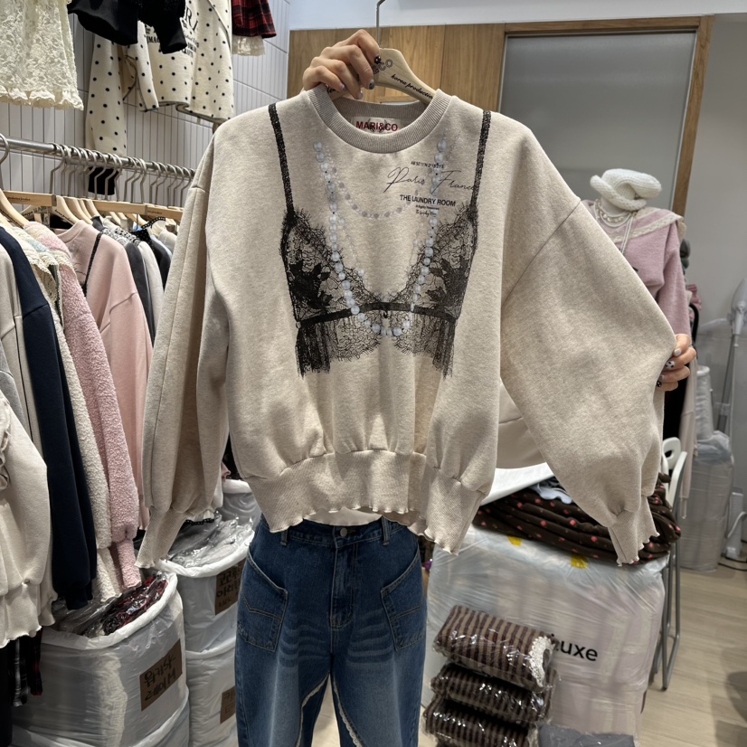 MARI CO韓國代購㊣女裝新品人氣時尚推薦真品25秋冬衛衣加絨MARI CO衛衣圖色1