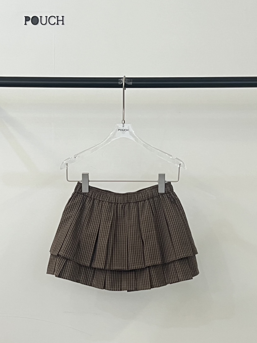 POUCH東大門㊣直郵女士新品休閑25秋冬真品人氣熱賣裙褲格子POUCH裙褲圖色2