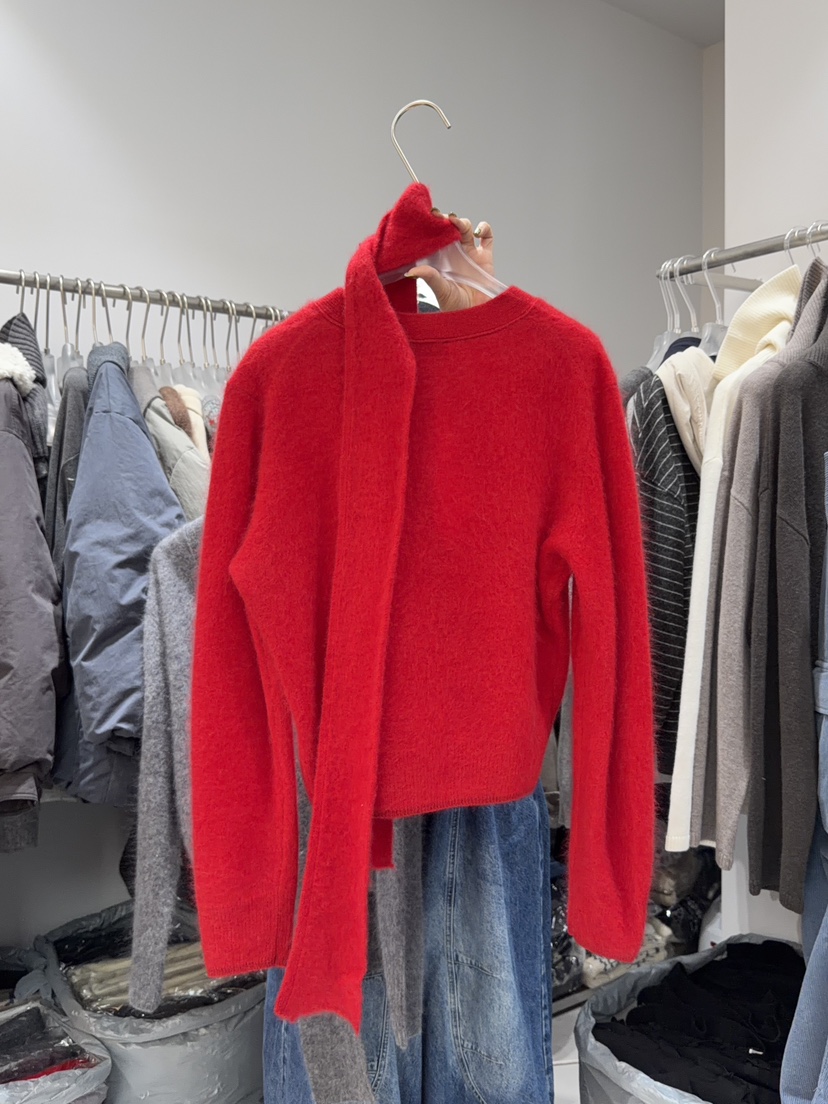 LOOKK東大門㊣代購女士新款時尚熱賣休閑職業毛衣含脖帶圍巾LOOKK/MIMME毛衣