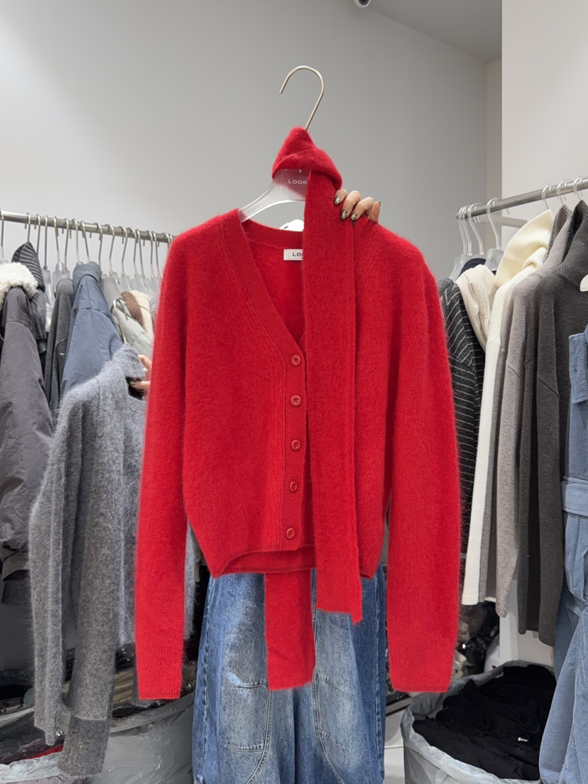 LOOKK東大門㊣代購女士新款時尚熱賣休閑職業毛衣含脖帶圍巾LOOKK/MIMME毛衣圖色1