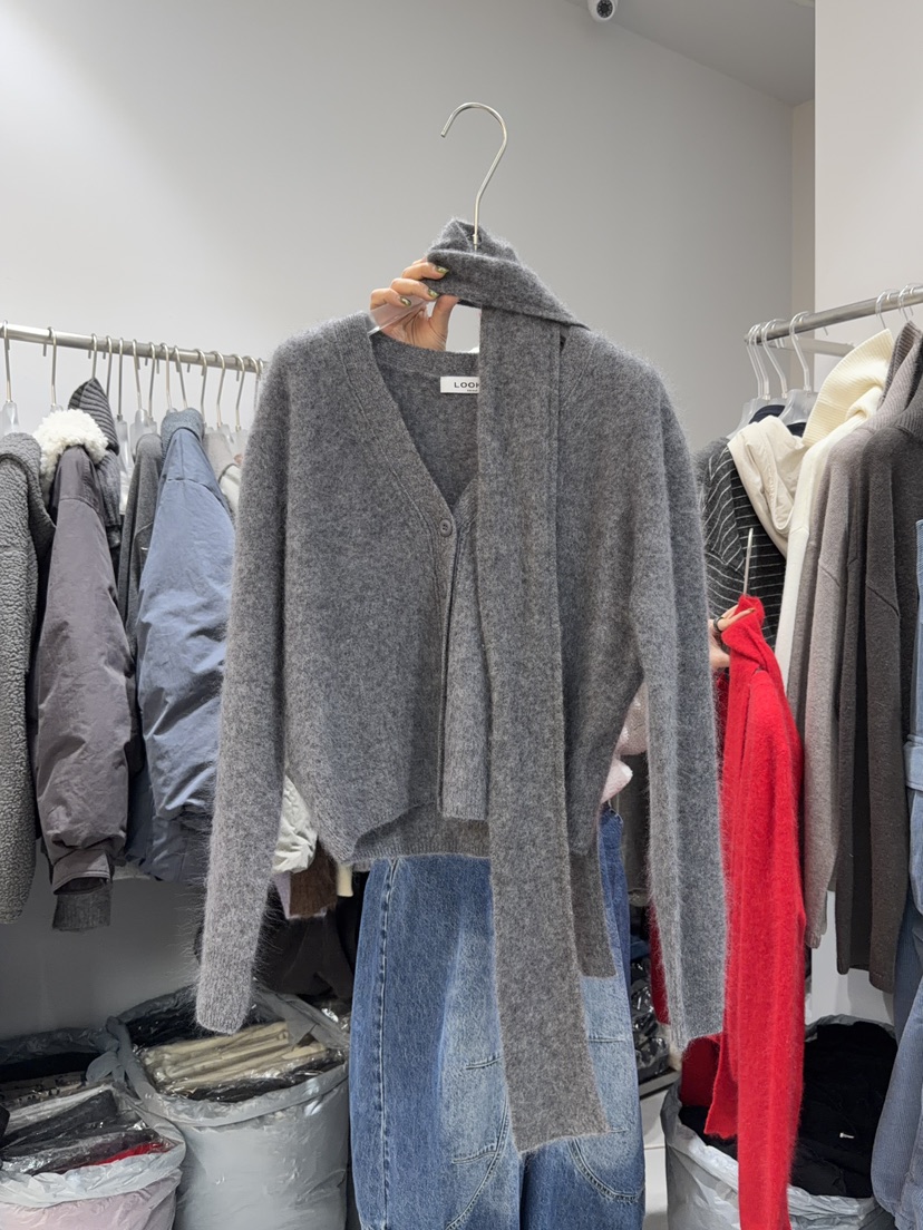 LOOKK東大門㊣代購女士新款時尚熱賣休閑職業毛衣含脖帶圍巾LOOKK/MIMME毛衣圖色2