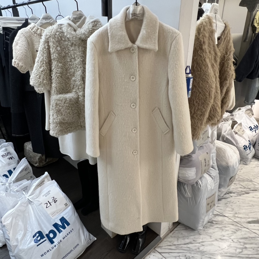 UNANSWERED-MYSTERY東大門㊣直郵女裝新品真品中長款大衣羊毛長款UNANSWERED-MYSTERY中長款大衣圖色1