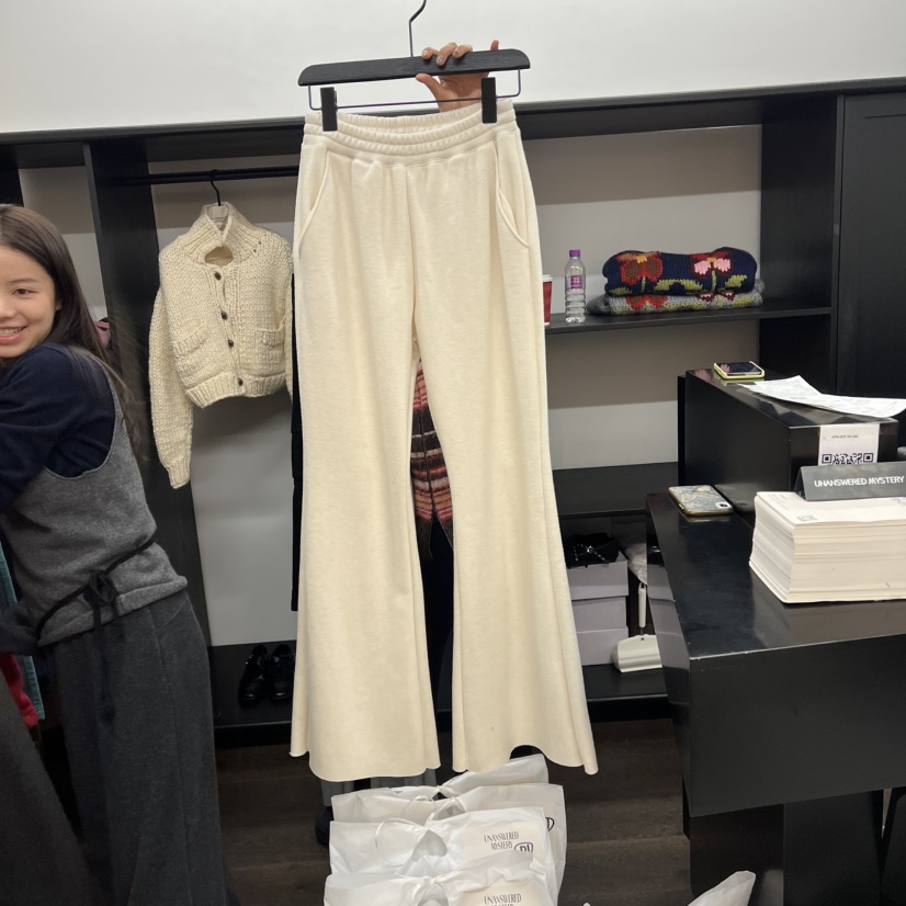 UNANSWERED-MYSTERY東大門㊣代購女士新款人氣休閑褲加絨羊毛UNANSWERED-MYSTERY休閑褲圖色1