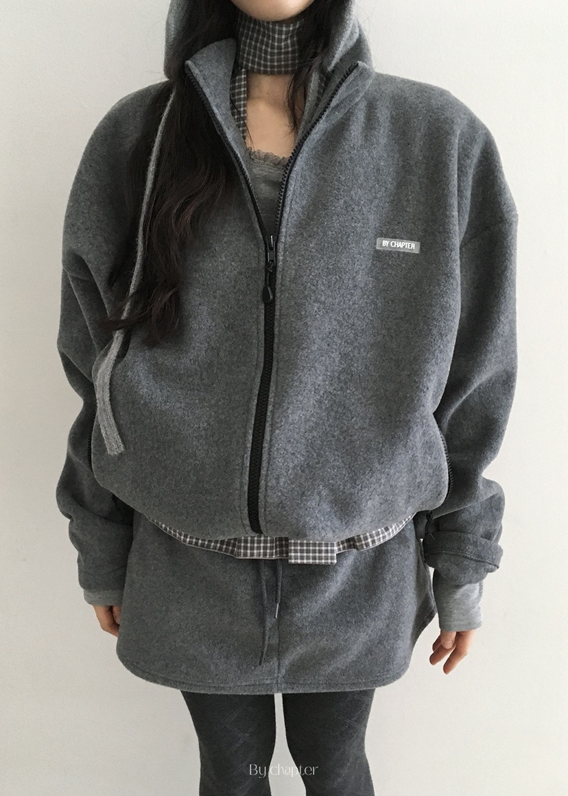 BY CHAPTER東大門㊣代購女裝新款真品人氣時尚休閑夾克抓絨BY Chapter夾克圖色1