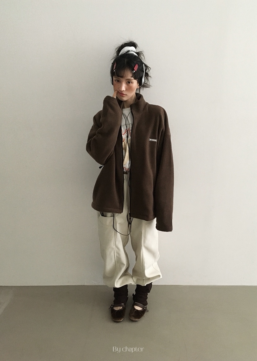 BY CHAPTER東大門㊣代購女裝新款真品人氣時尚休閑夾克抓絨BY Chapter夾克圖色3