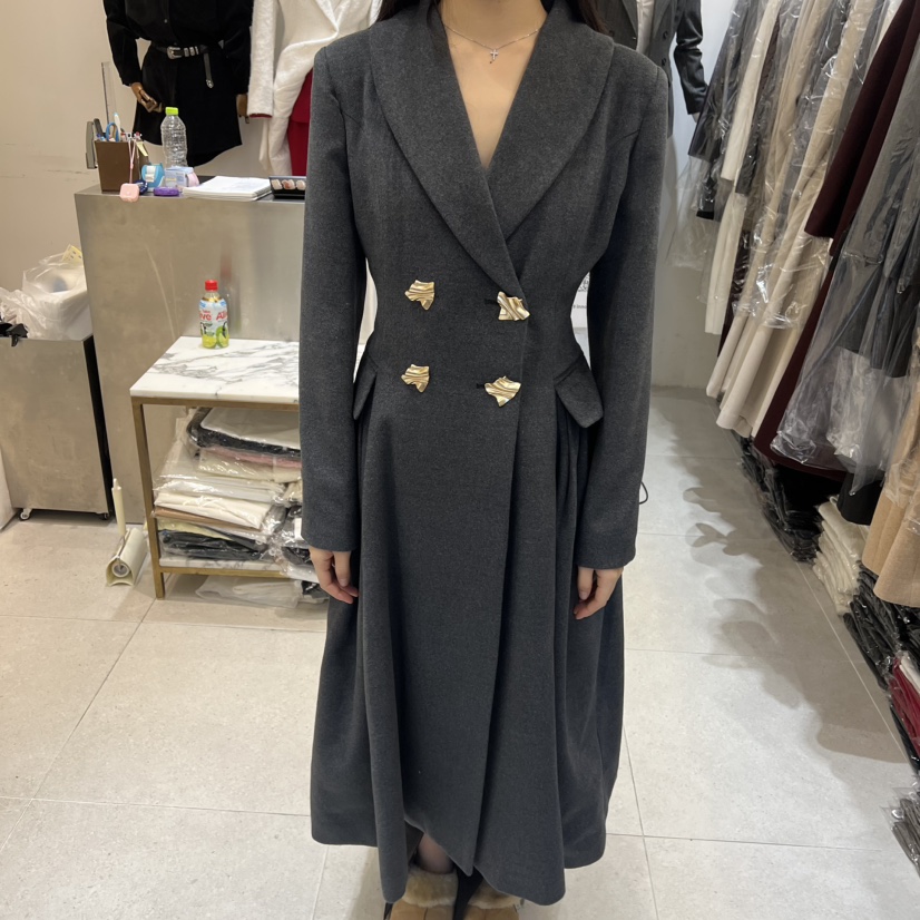 INNO韓國直郵㊣女裝新品時尚熱賣職業25秋冬人氣連衣裙褶裥INNO連衣裙圖色1