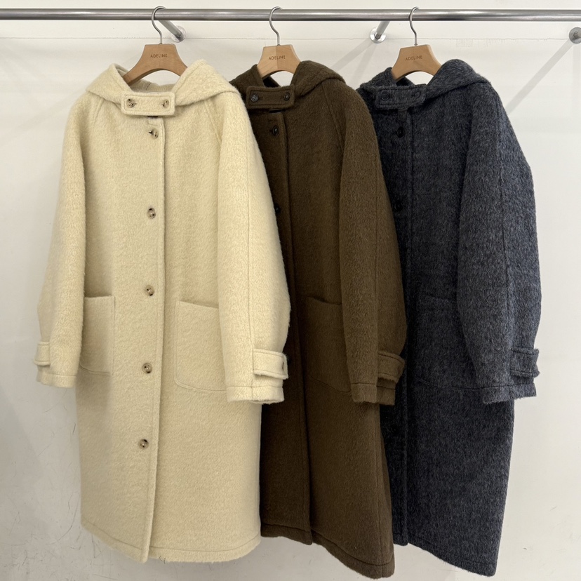 ADELINE韓國代購㊣女裝新款時尚休閑職業人氣推薦中長款大衣棉ADELINE中長款大衣