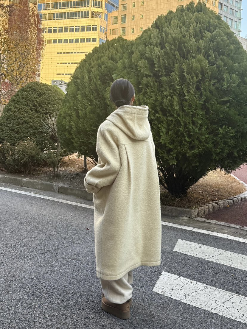 ADELINE韓國代購㊣女裝新款時尚休閑職業人氣推薦中長款大衣棉ADELINE中長款大衣