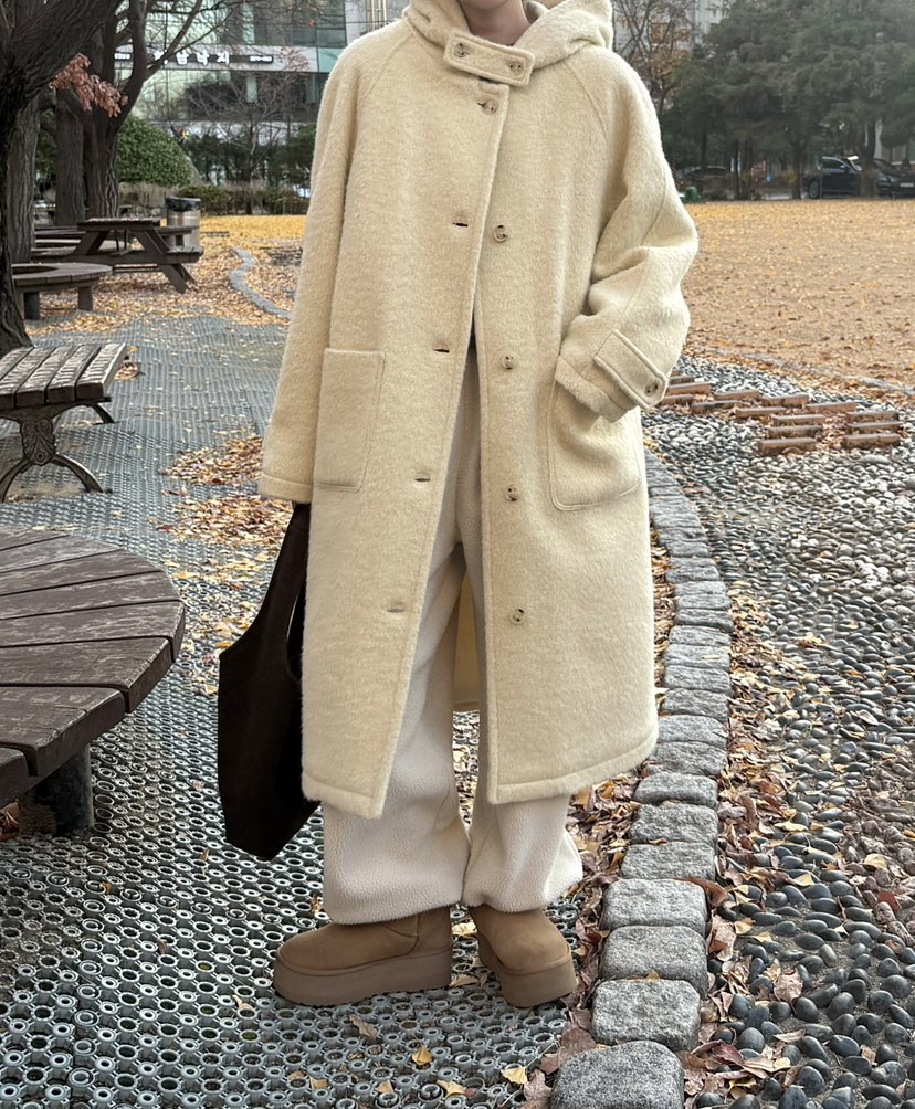 ADELINE韓國代購㊣女裝新款時尚休閑職業人氣推薦中長款大衣棉ADELINE中長款大衣