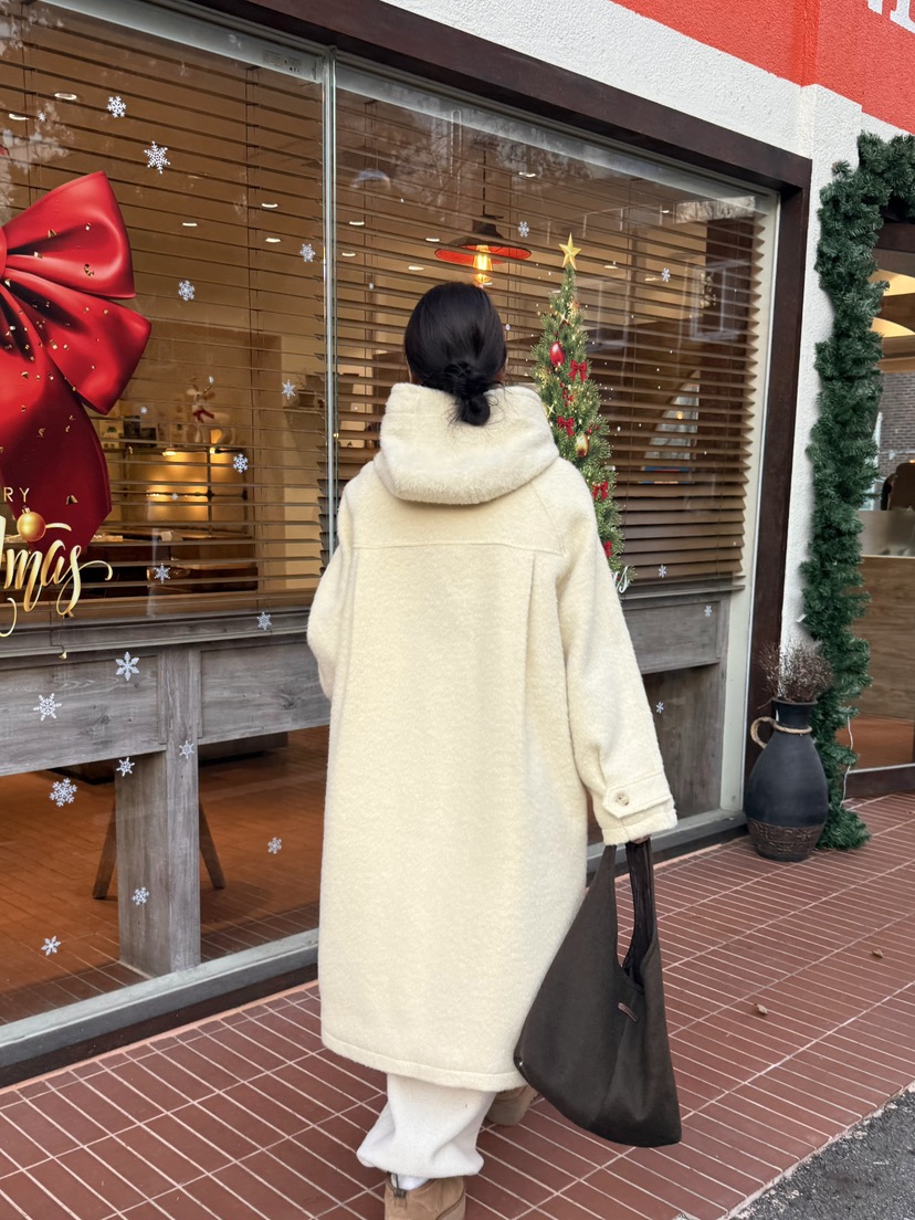 ADELINE韓國代購㊣女裝新款時尚休閑職業人氣推薦中長款大衣棉ADELINE中長款大衣