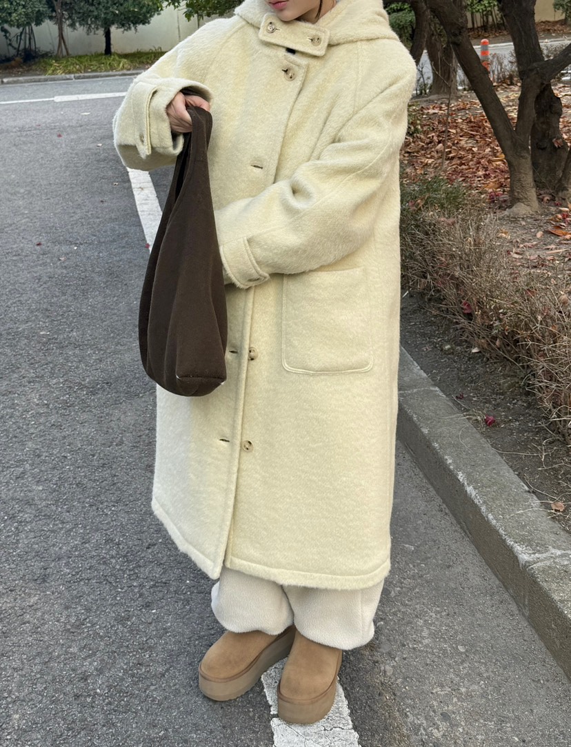 ADELINE韓國代購㊣女裝新款時尚休閑職業人氣推薦中長款大衣棉ADELINE中長款大衣