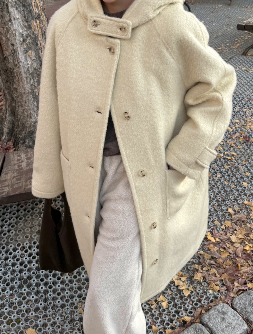 ADELINE韓國代購㊣女裝新款時尚休閑職業人氣推薦中長款大衣棉ADELINE中長款大衣